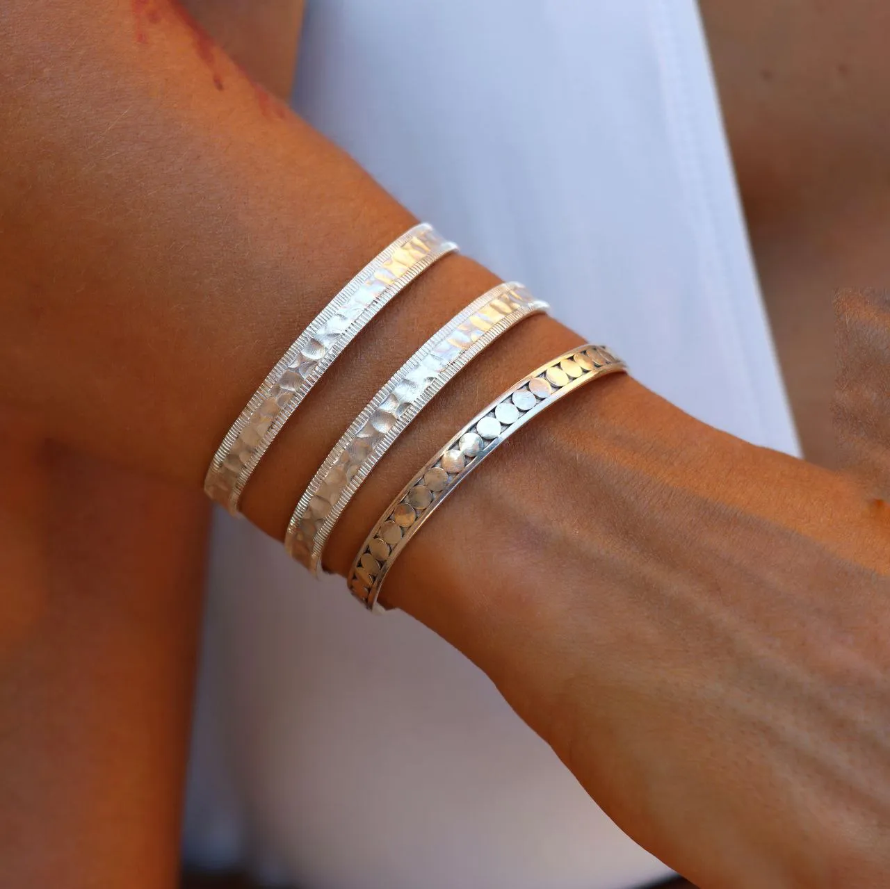 Etna hammered band bracelet