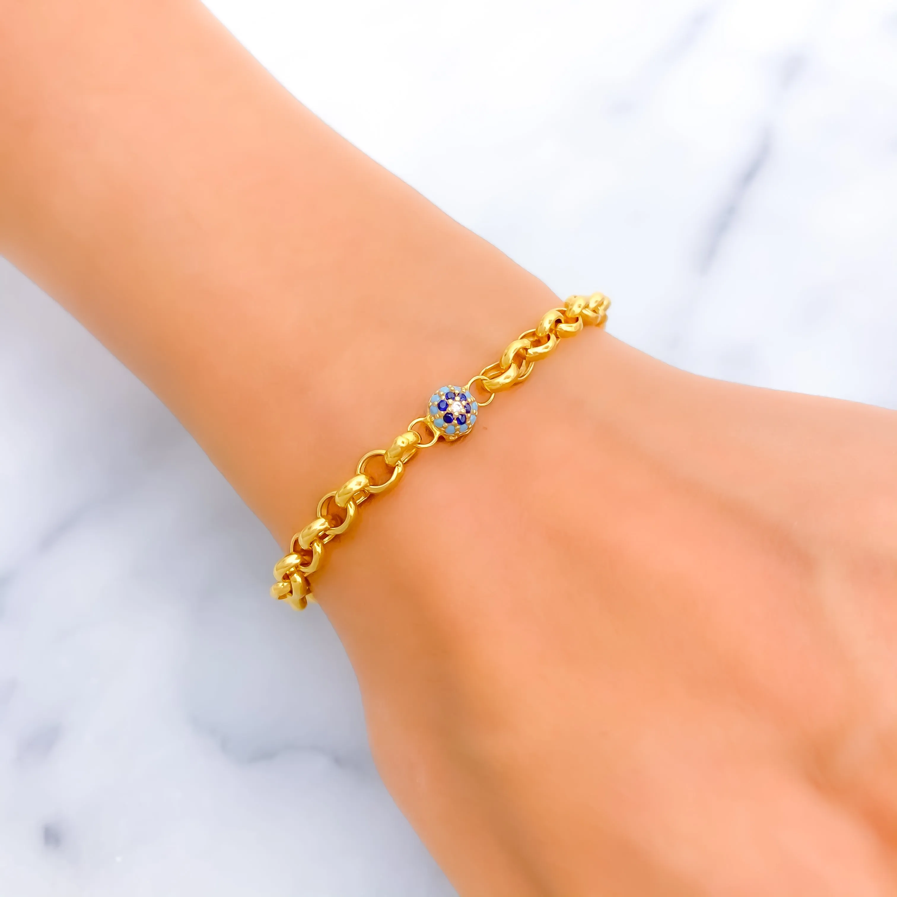 Everlasting Regal 22k Gold CZ Bracelet
