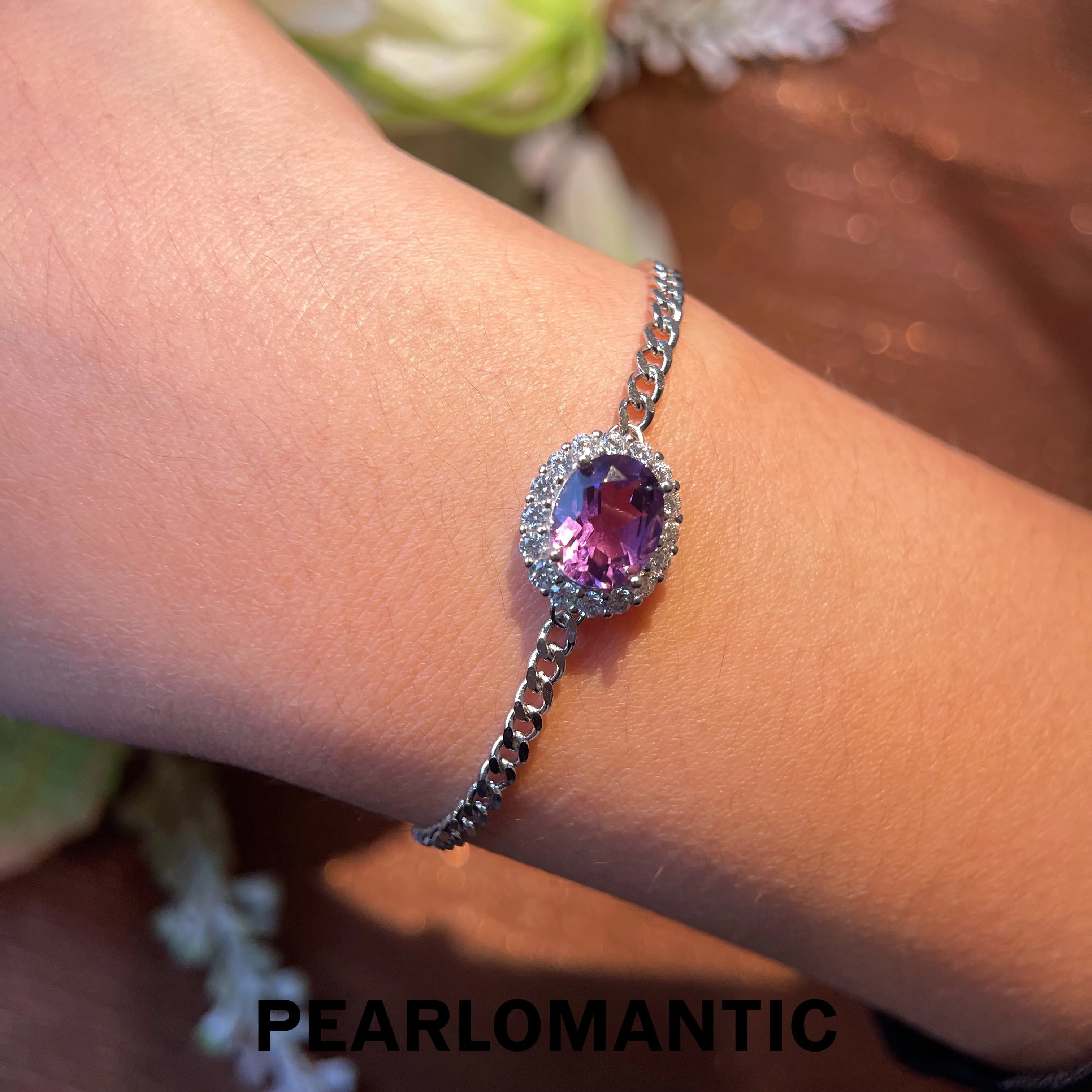 [Everyday Essential] Amethyst 2ct & Zicron Classic Essential Adjustable Bracelets w/ S925
