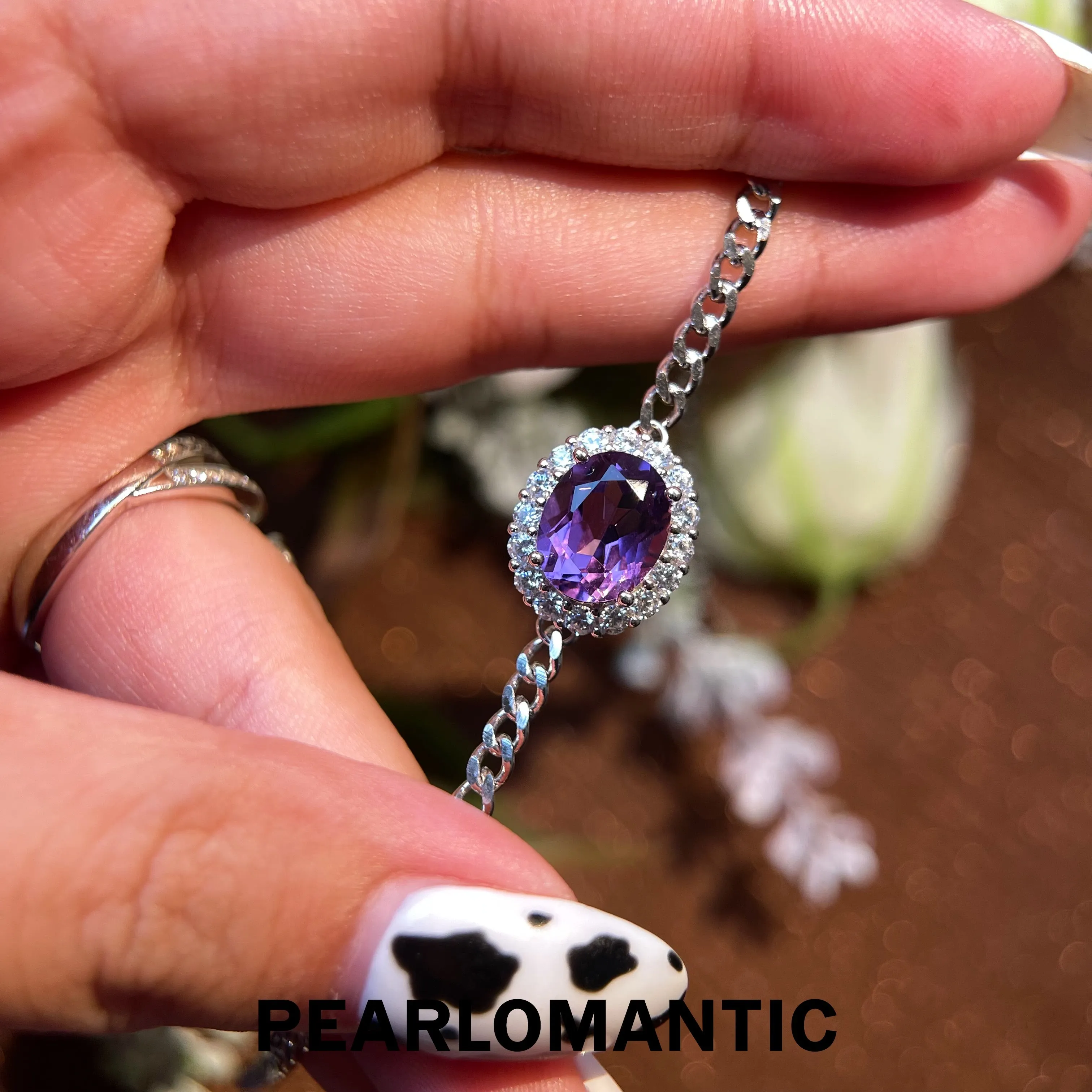 [Everyday Essential] Amethyst 2ct & Zicron Classic Essential Adjustable Bracelets w/ S925