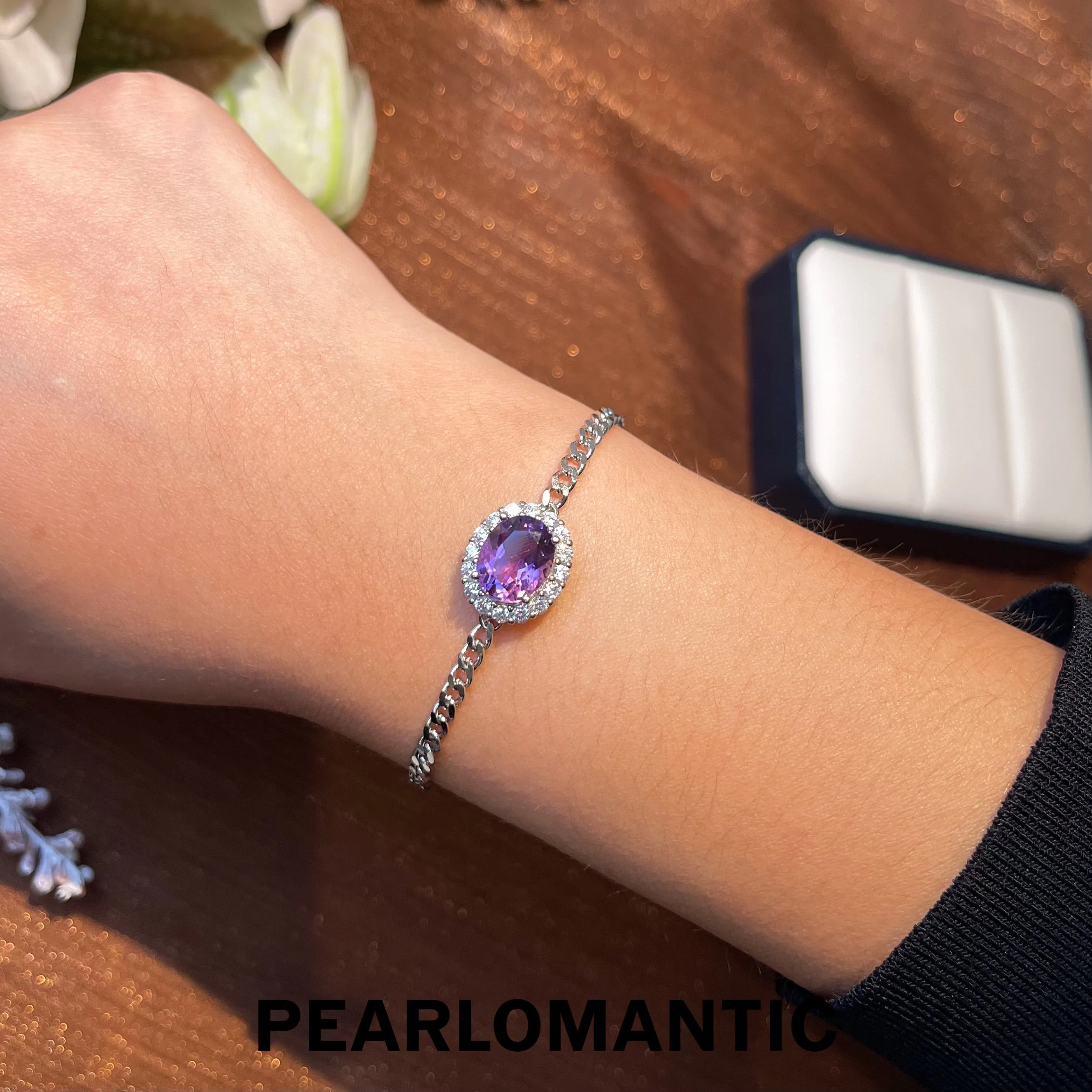 [Everyday Essential] Amethyst 2ct & Zicron Classic Essential Adjustable Bracelets w/ S925