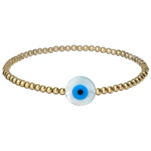 EVIL EYE MOP | Opal Charm and 14K Gold Filled Beads Bracelet - Large