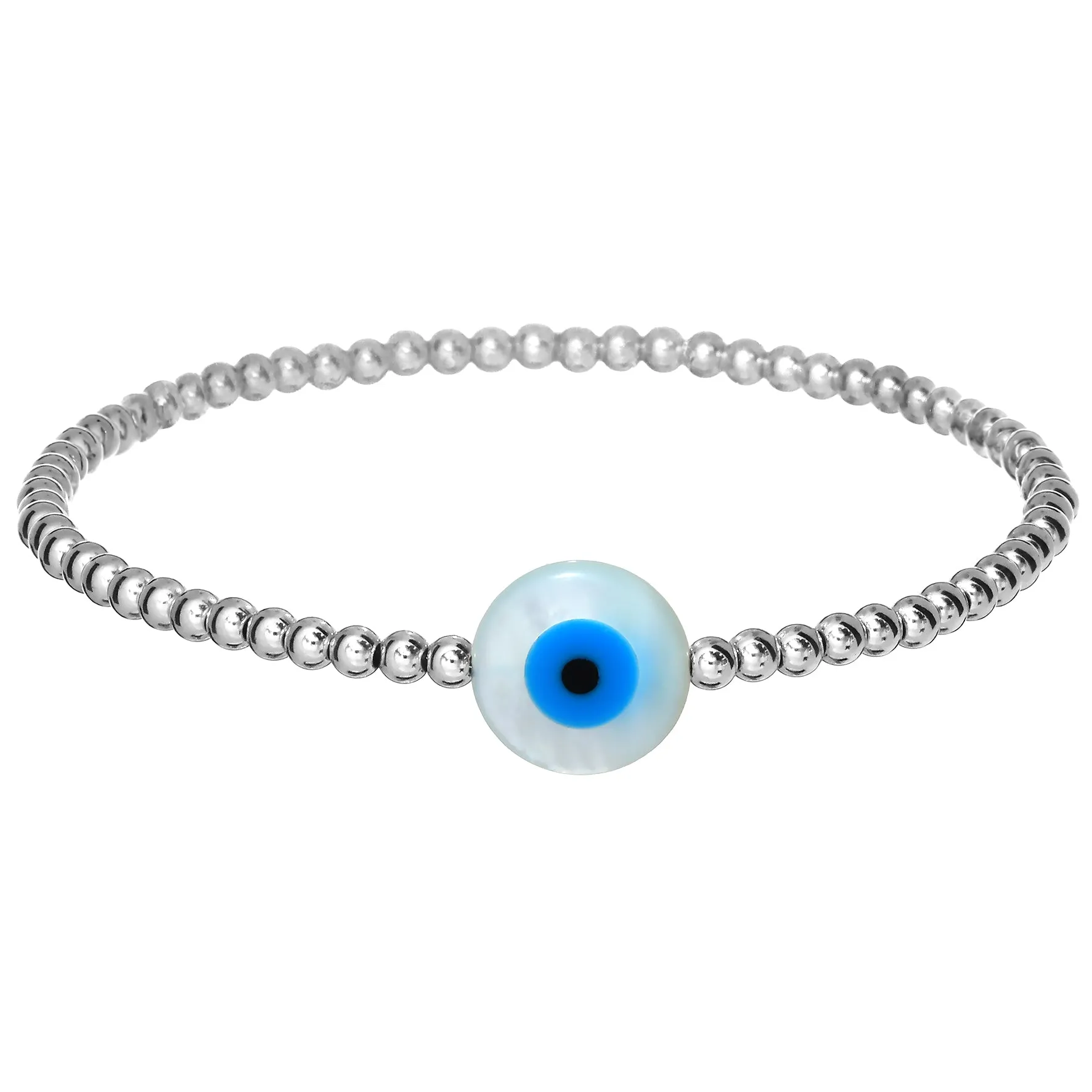 EVIL EYE MOP | Opal Charm and 14K Gold Filled Beads Bracelet - Large