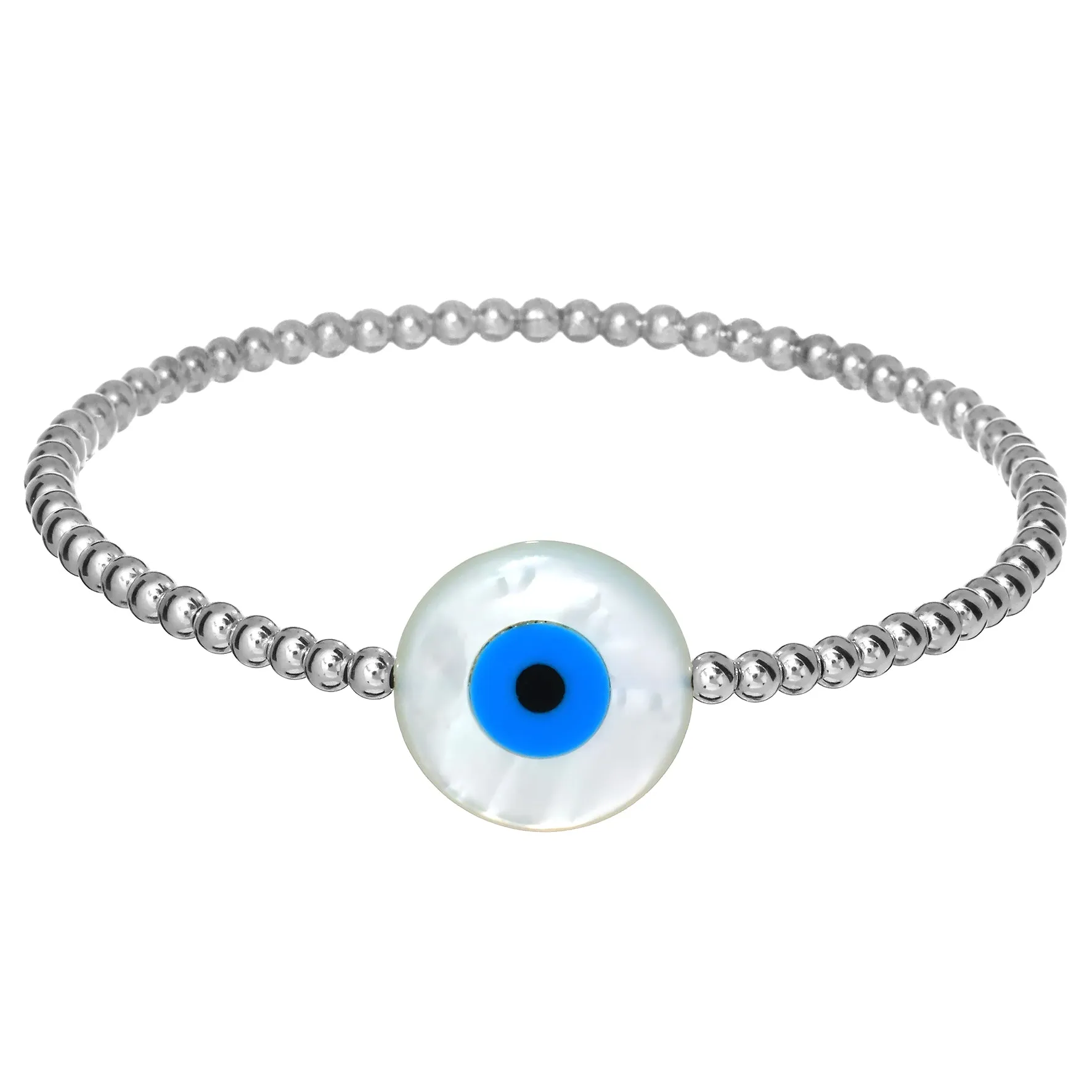 EVIL EYE MOP | Opal Charm and 14K Gold Filled Beads Bracelet - XL
