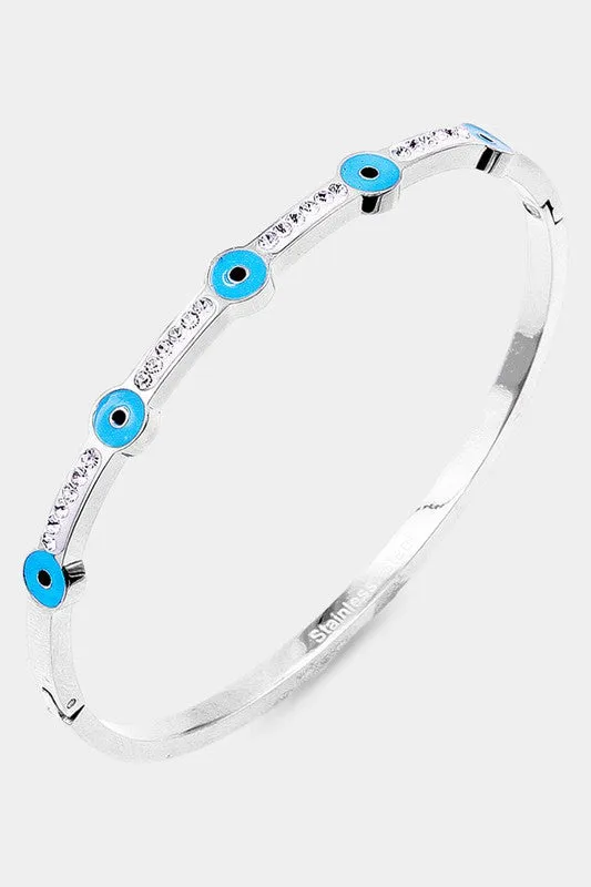 Evil Eye Rhinestone Bangle