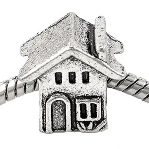 Family Home/house Bead European Bead Compatible for Most European Snake Chain Charm Bracelet