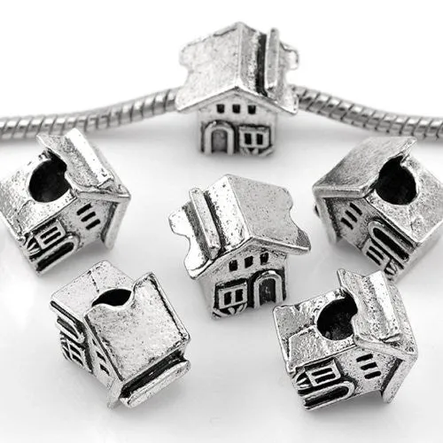 Family Home/house Bead European Bead Compatible for Most European Snake Chain Charm Bracelet