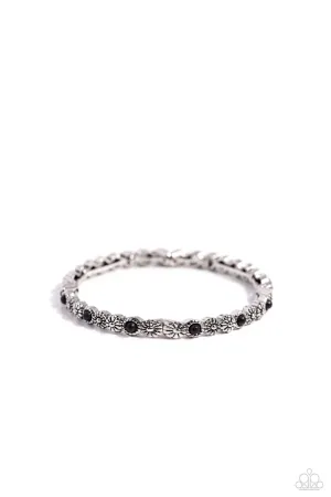 Floral Fast Lane - Black - Flower Paparazzi Stretchy Bracelet
