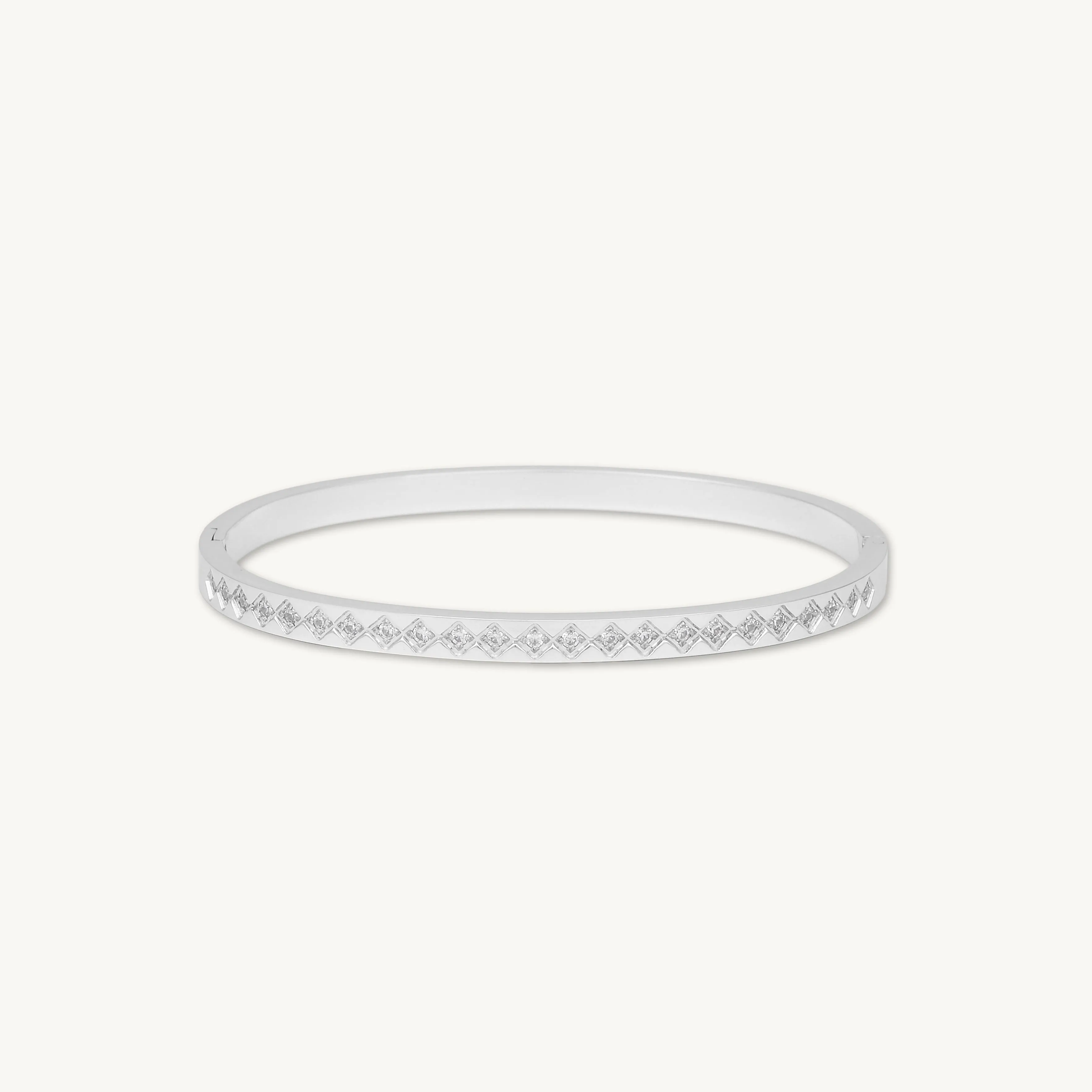 Florence Sapphire Hinged Bangle Bracelet