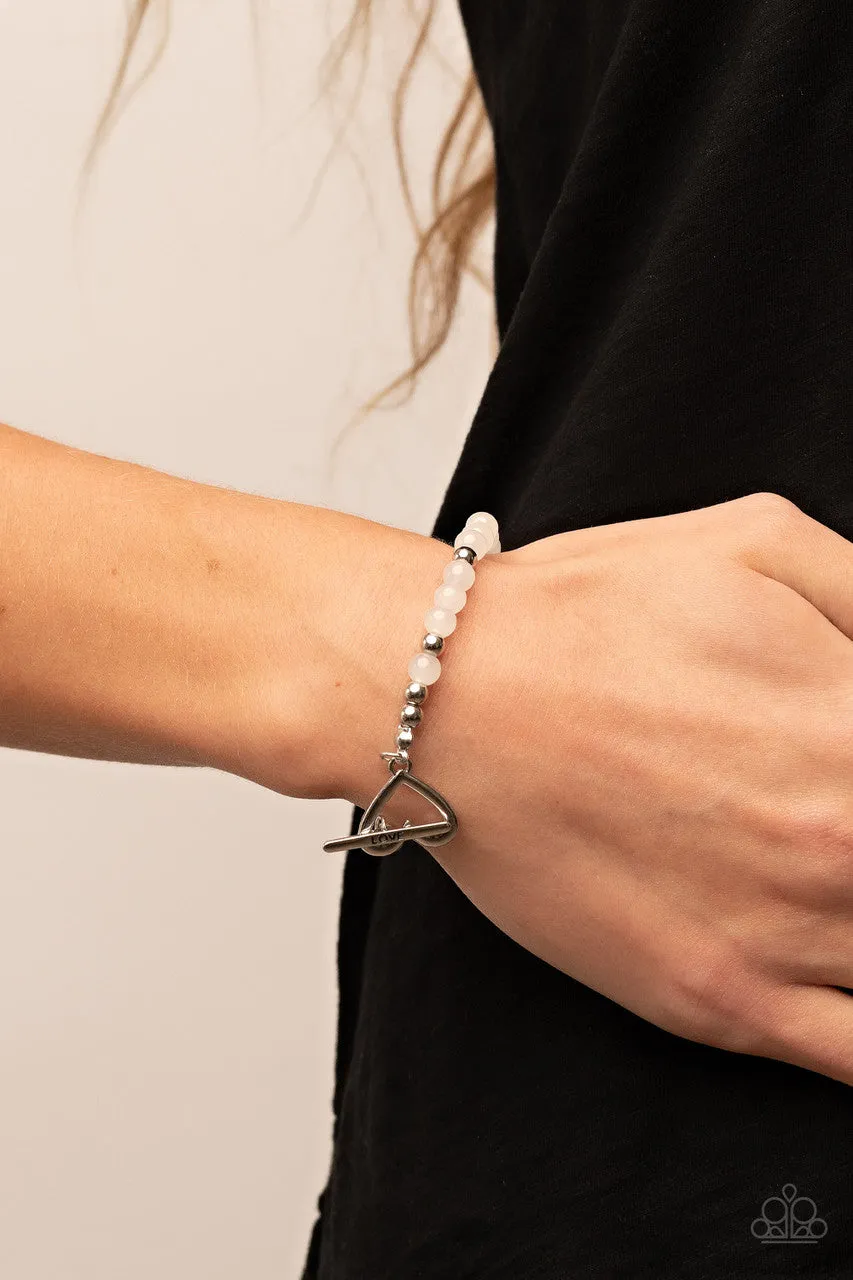 Following My Heart White Paparazzi Bracelet