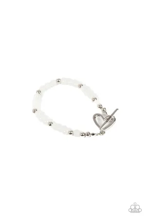 Following My Heart White Paparazzi Bracelet