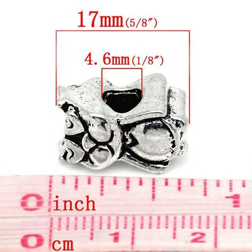 Garfield Cat with Heart Eyes European Bead Compatible for Most European Snake Chain Bracelet