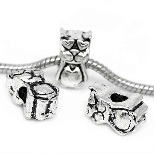Garfield Cat with Heart Eyes European Bead Compatible for Most European Snake Chain Bracelet