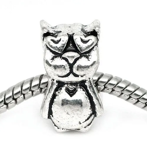 Garfield Cat with Heart Eyes European Bead Compatible for Most European Snake Chain Bracelet