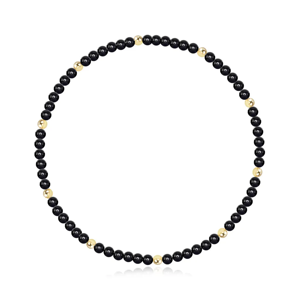 Gemstone and Gold Bead Bracelet