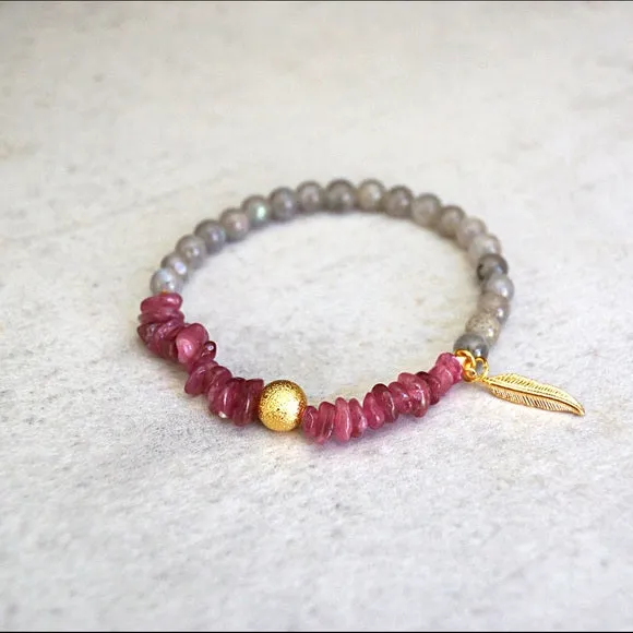 GEMSTONE AND LABRADORITE BRACELETS