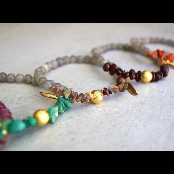 GEMSTONE AND LABRADORITE BRACELETS