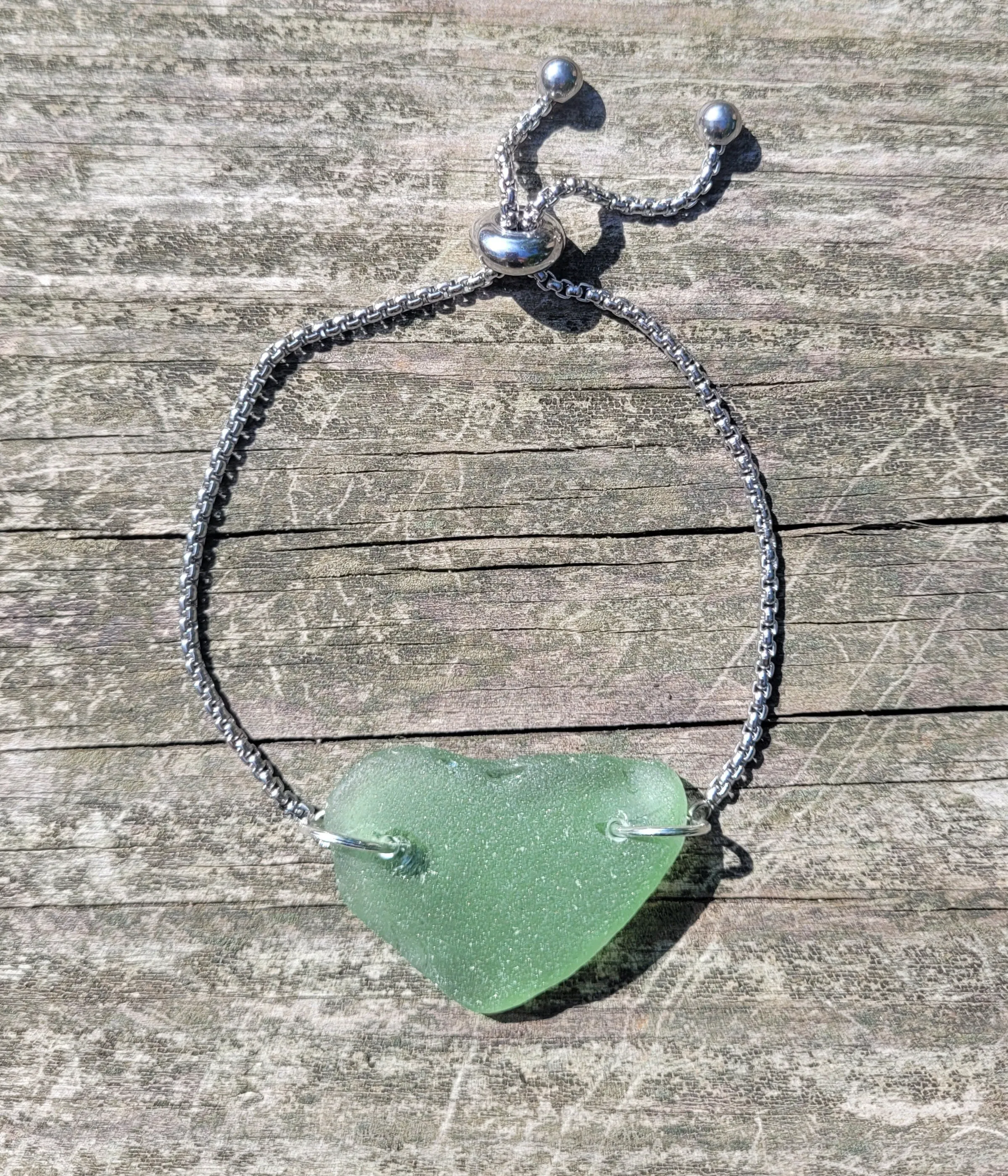 Genuine Sea Glass/Sea Glass Jewelry/Sea Glass Bangle Bracelet/Sea Glass Charm/ Nautical Coastal Bracelet/Starfish Charm Bracelet