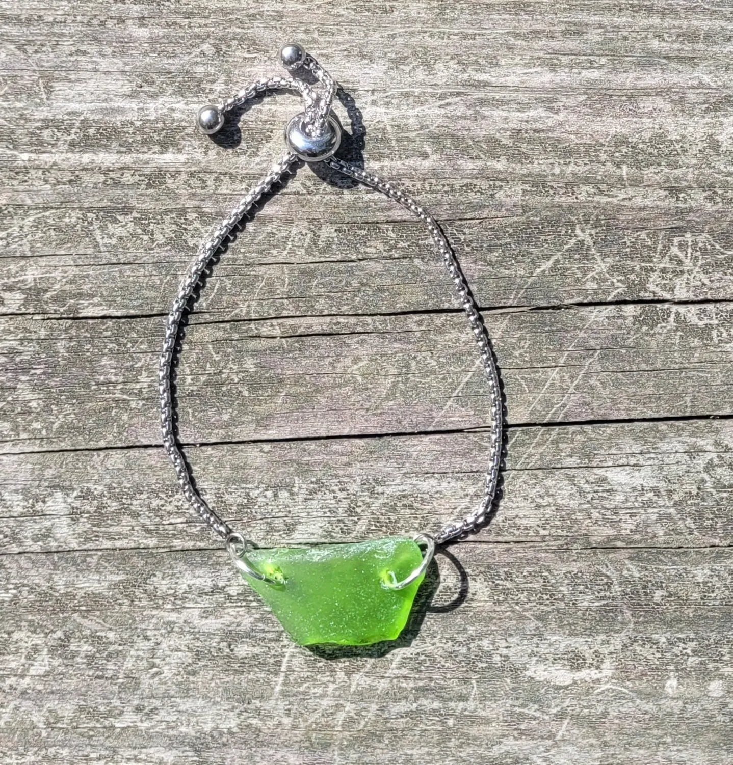 Genuine Sea Glass/Sea Glass Jewelry/Sea Glass Bangle Bracelet/Sea Glass Charm/ Nautical Coastal Bracelet/Starfish Charm Bracelet