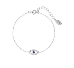 Georgini Rock Star Blue Evil Eye Bracelet Silver