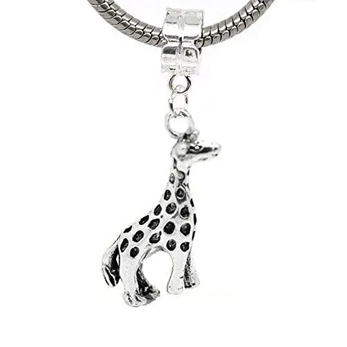 Giraffe Animal Charm Dangle European Bead Compatible for Most European Snake Chain Bracelet