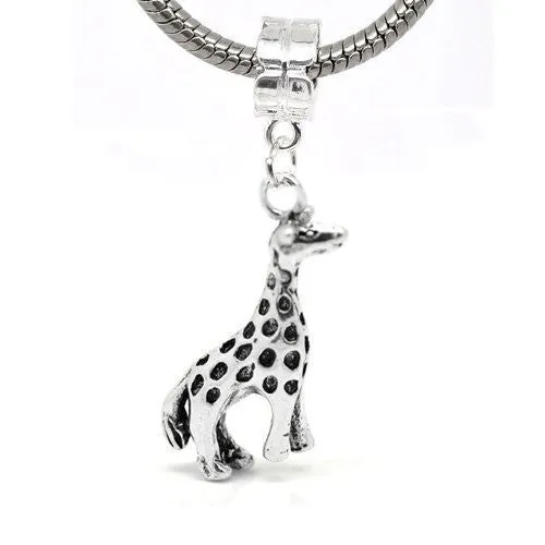 Giraffe Animal Charm Dangle European Bead Compatible for Most European Snake Chain Bracelet
