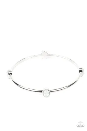 Gleam-Getter White Paparazzi Bracelet