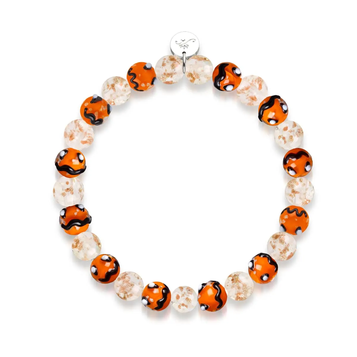 Glittering Gourds | Silver | Firefly Glass Pumpkin Bracelet