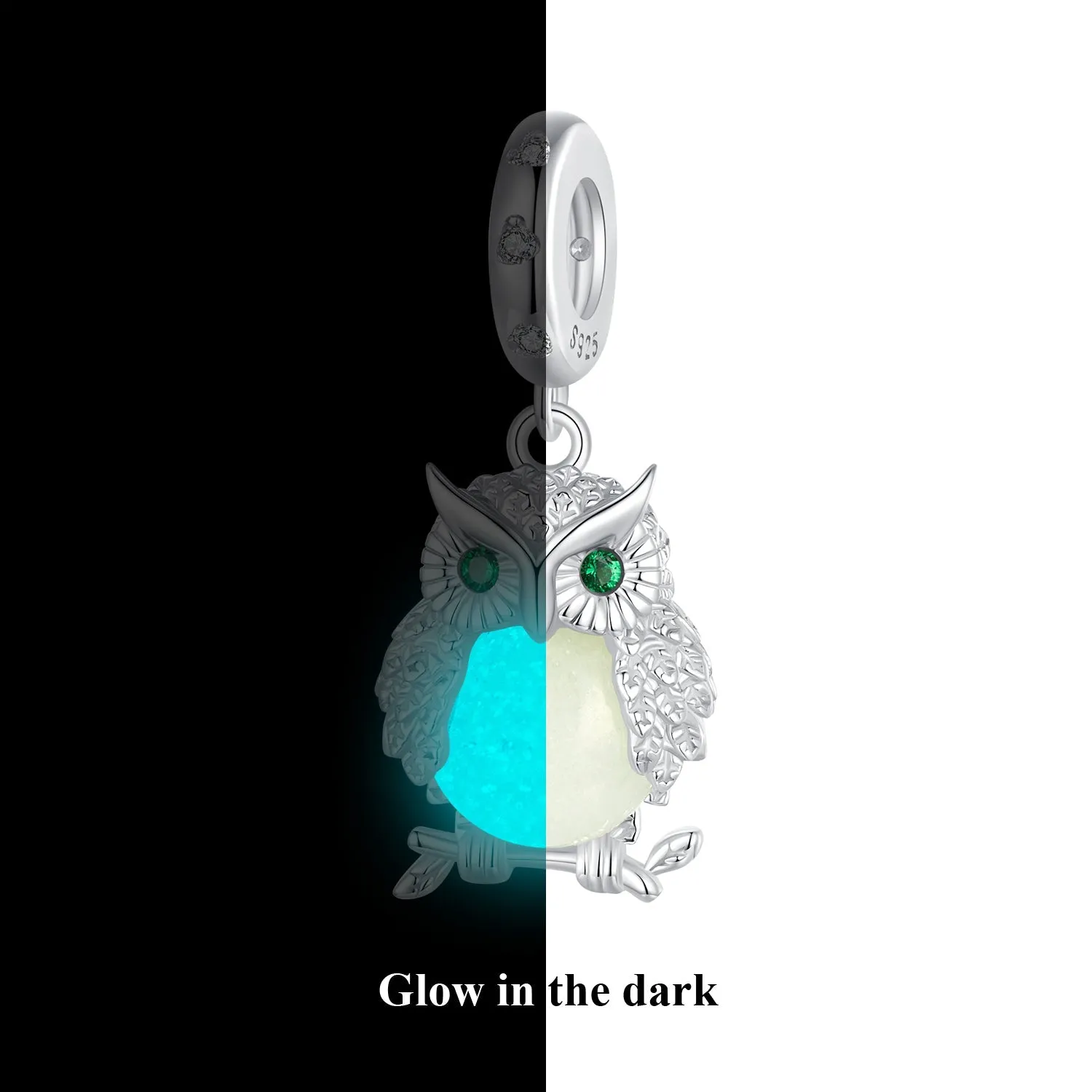 Glow in the Dark Owl Pendant Charm