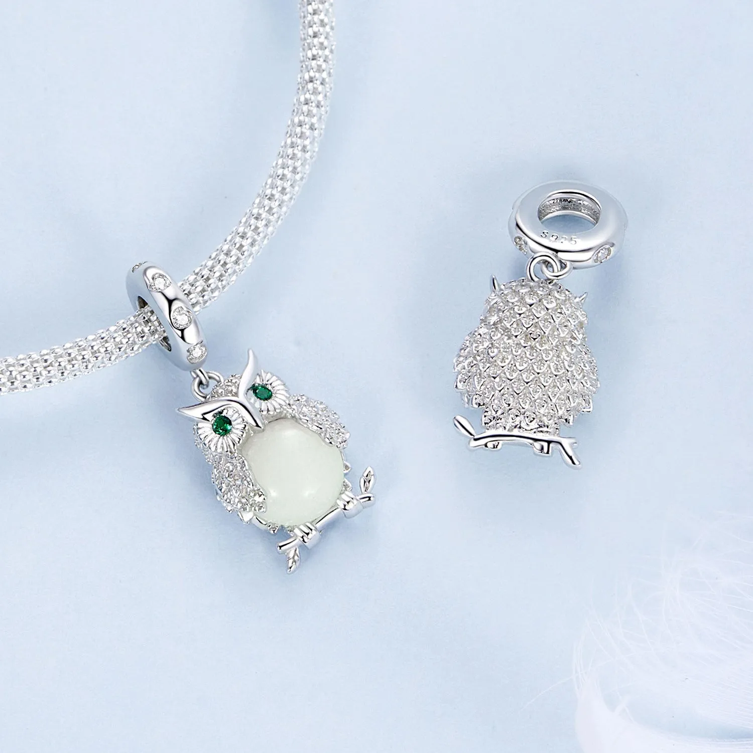 Glow in the Dark Owl Pendant Charm