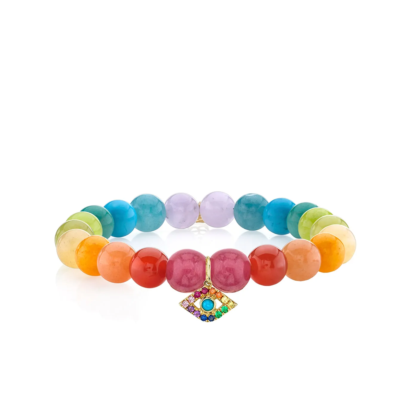 Gold & Rainbow Bezel Eye on Rainbow Jade