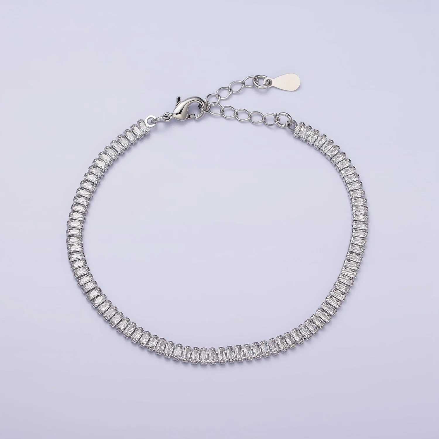 Gold Filled Tennis Bracelet, Baguette Emerald Green, Clear Pave CZ Bracelet for WA1818 WA1819 WA1821