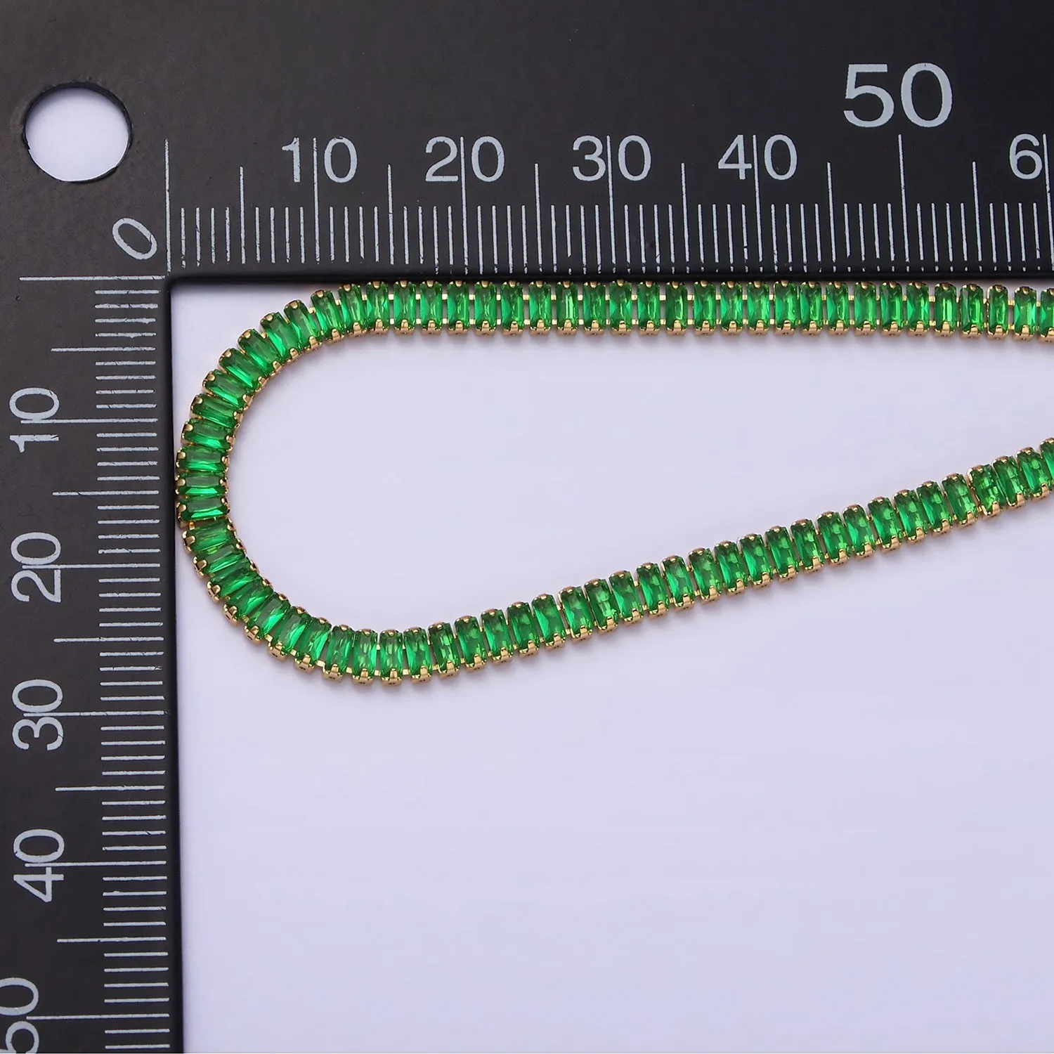 Gold Filled Tennis Bracelet, Baguette Emerald Green, Clear Pave CZ Bracelet for WA1818 WA1819 WA1821