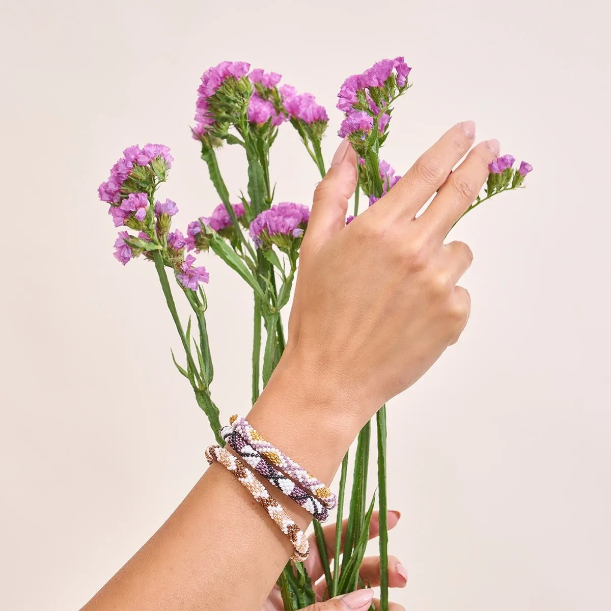 Gold Mosaic | Himalayan Glass Bead Bracelet