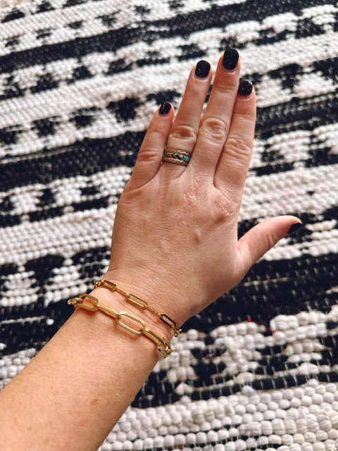 Gold Paperclip Bracelet - Large