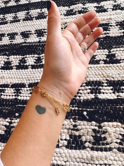 Gold Paperclip Bracelet - Large
