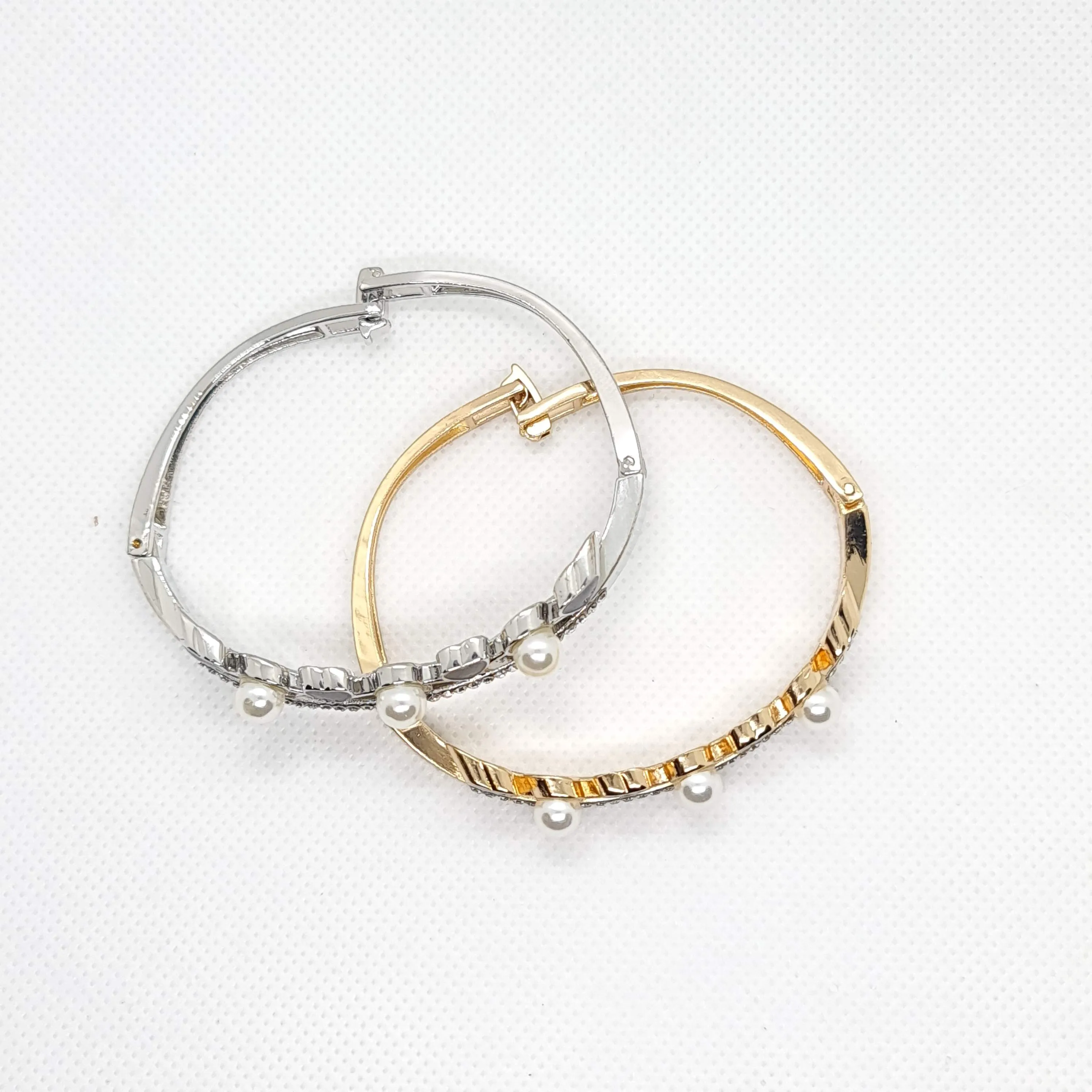 Golden & Silver Pearl Studs Bracelets