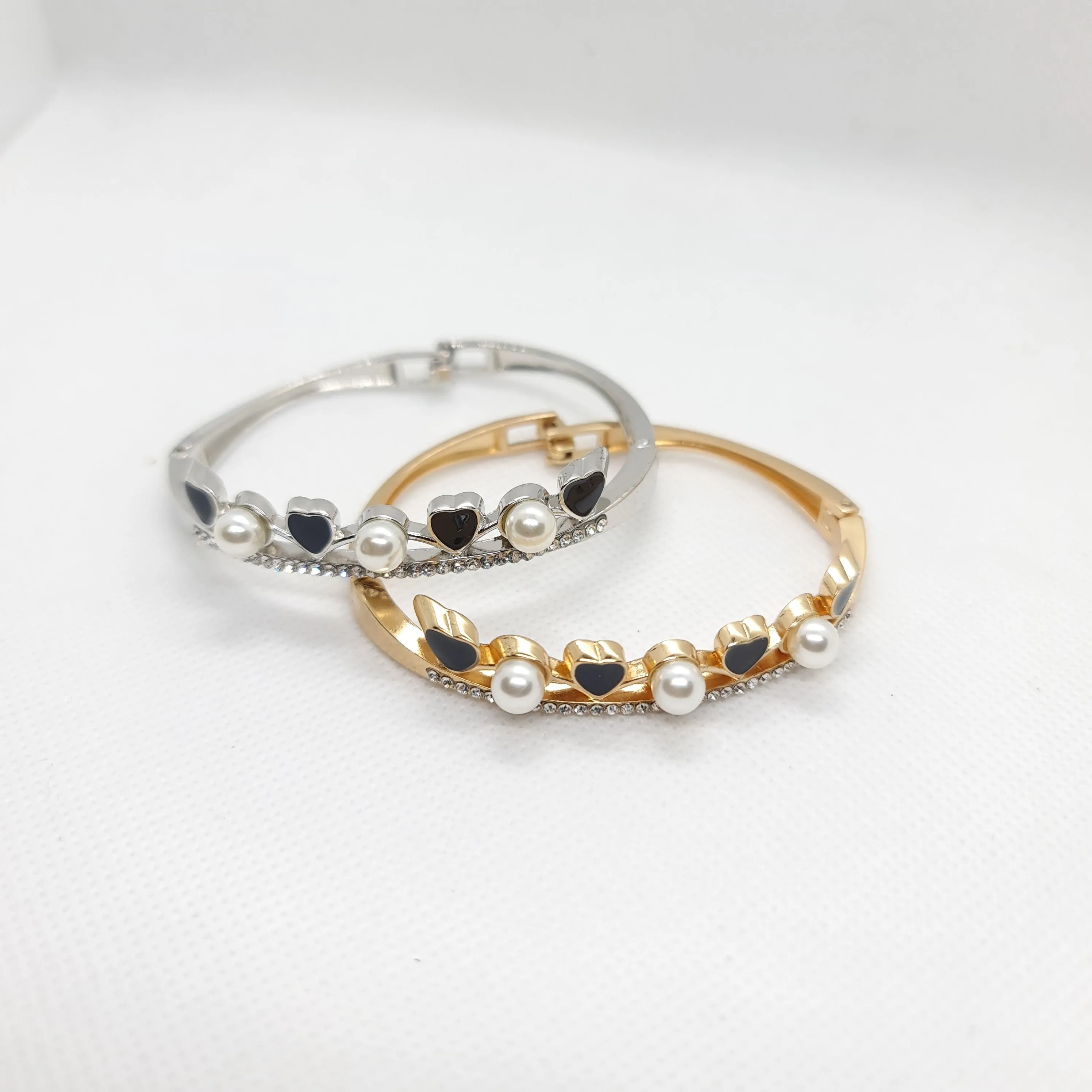Golden & Silver Pearl Studs Bracelets