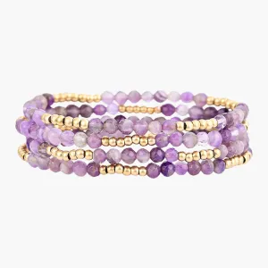 Golden Violet Amethyst Bracelet Set