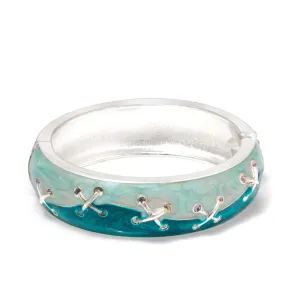 GREEN AND MINT SILVER HINGED BRACELET #BNW1 ASST (NE5/14 th show room)