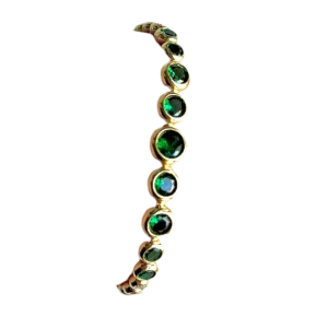 Green Crystal Bezel Tennis Bracelet