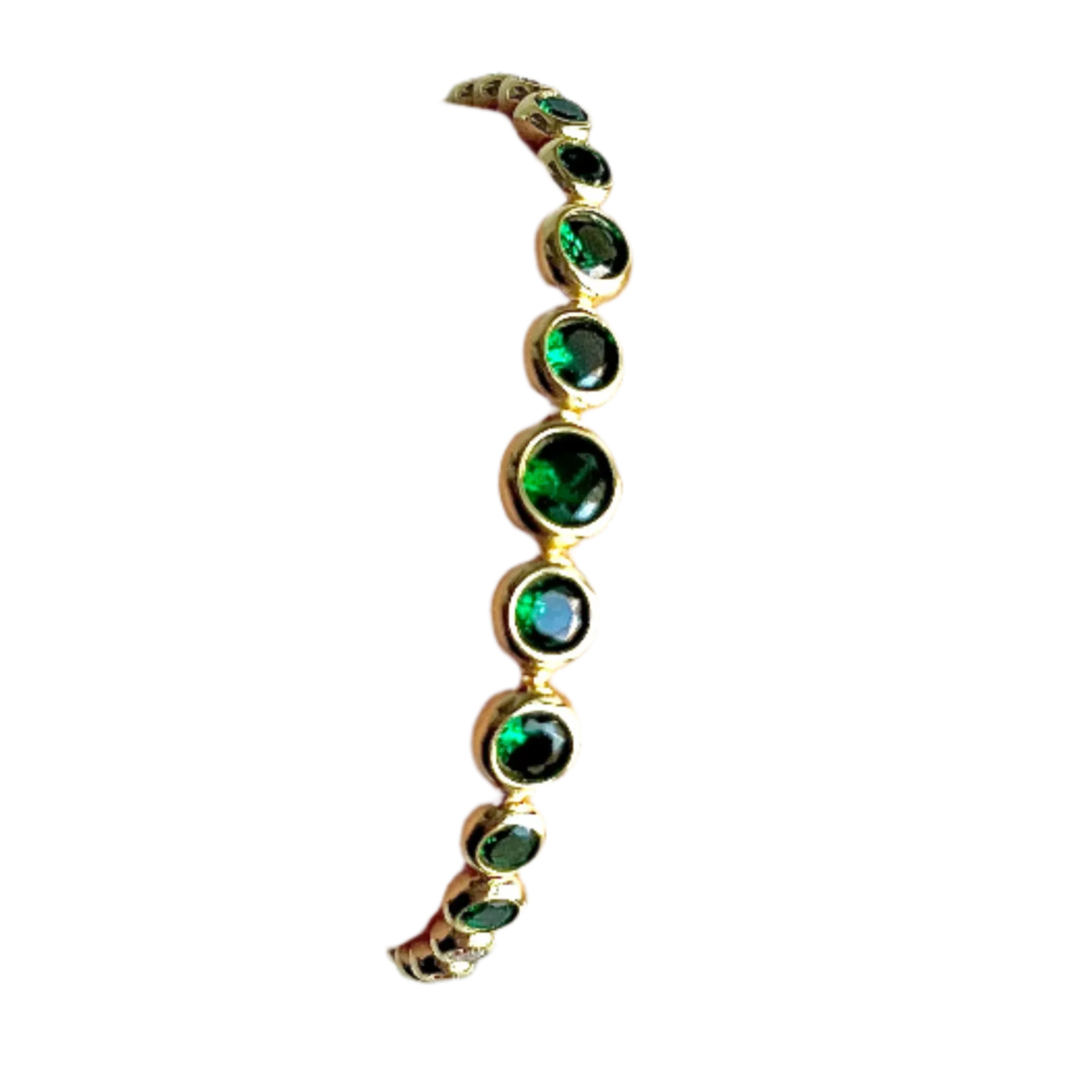 Green Crystal Bezel Tennis Bracelet