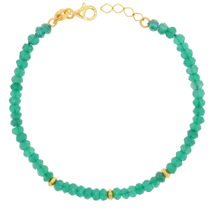 Green Onyx Gold Bead Bracelet