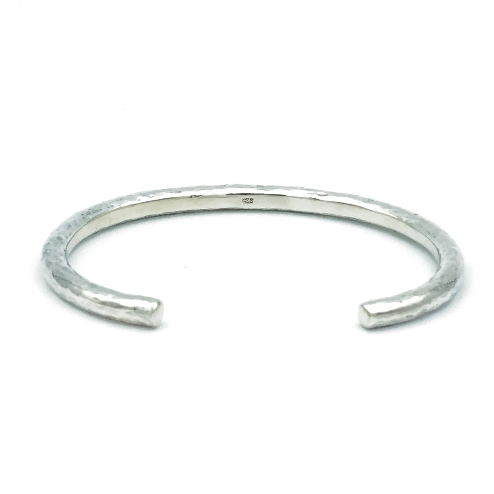 Hammered Round Silver Cuff