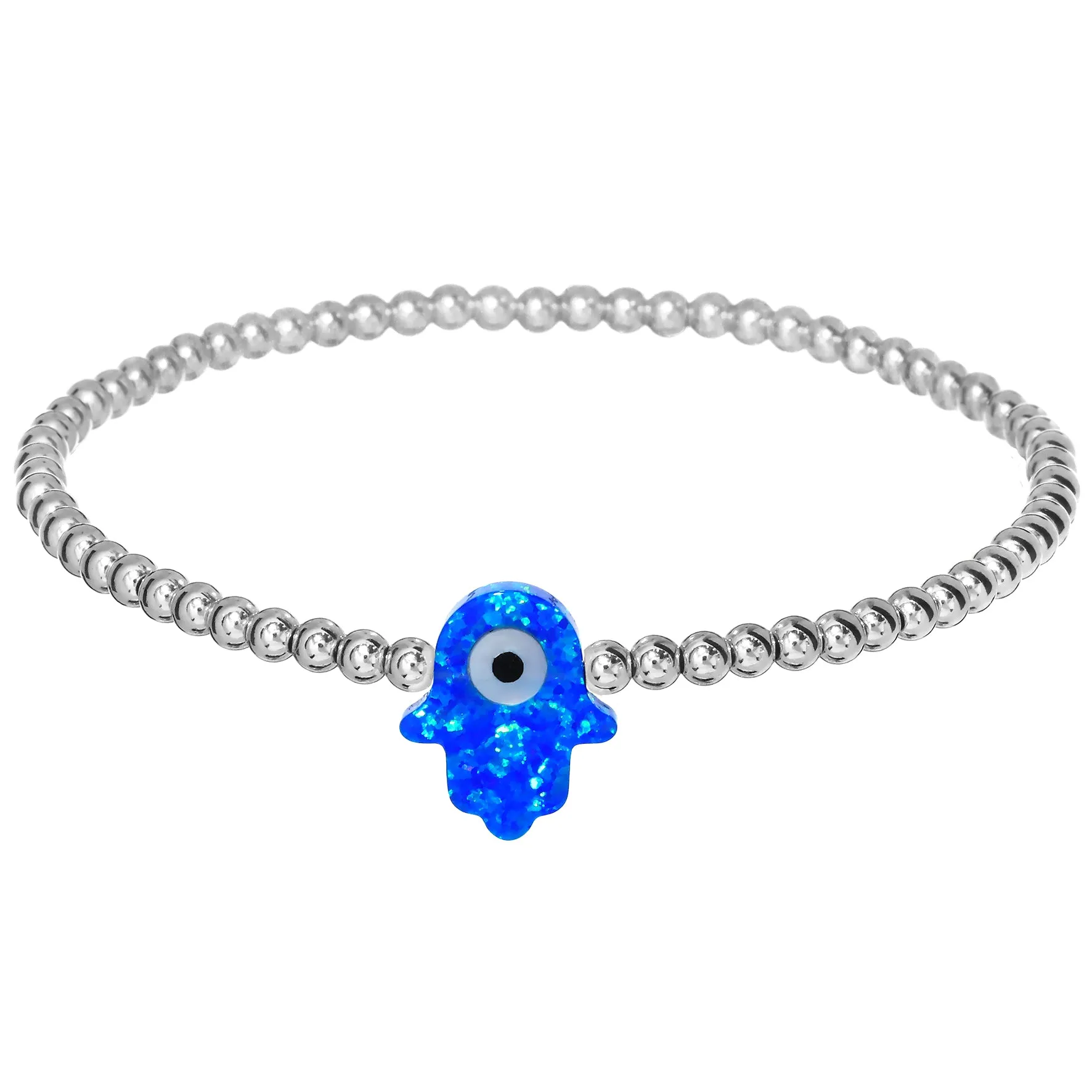 HAMSA | Opal Charm and 14K Gold Filled Beads Bracelet