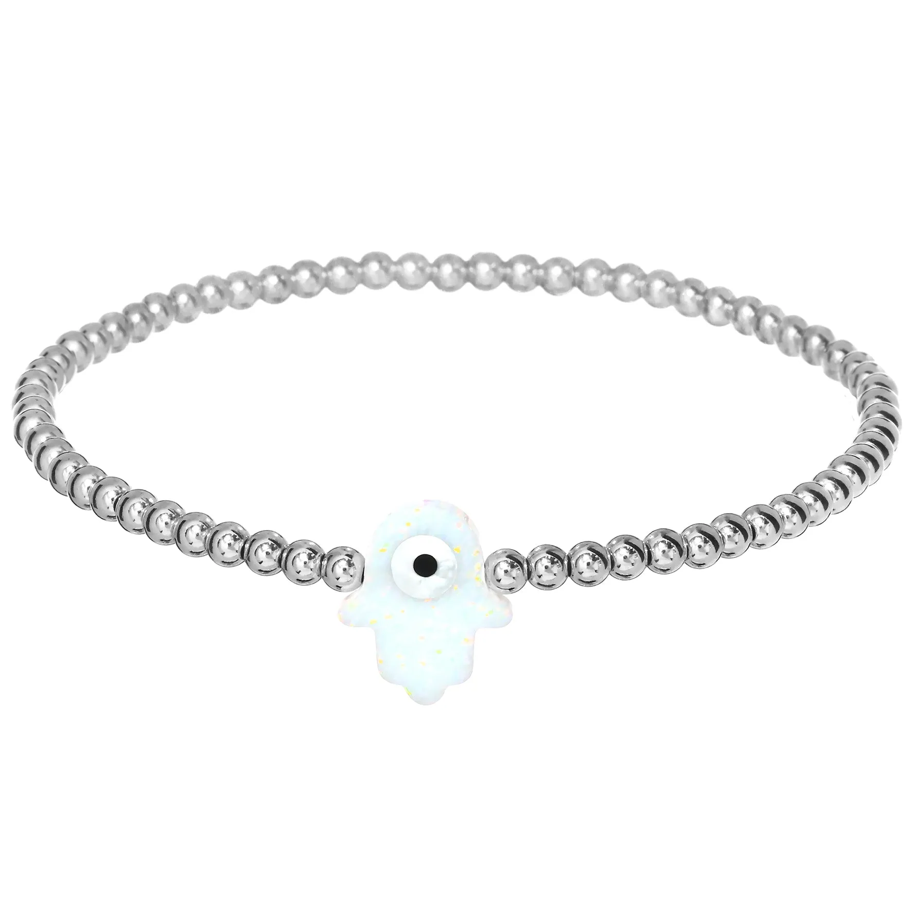 HAMSA | Opal Charm and 14K Gold Filled Beads Bracelet