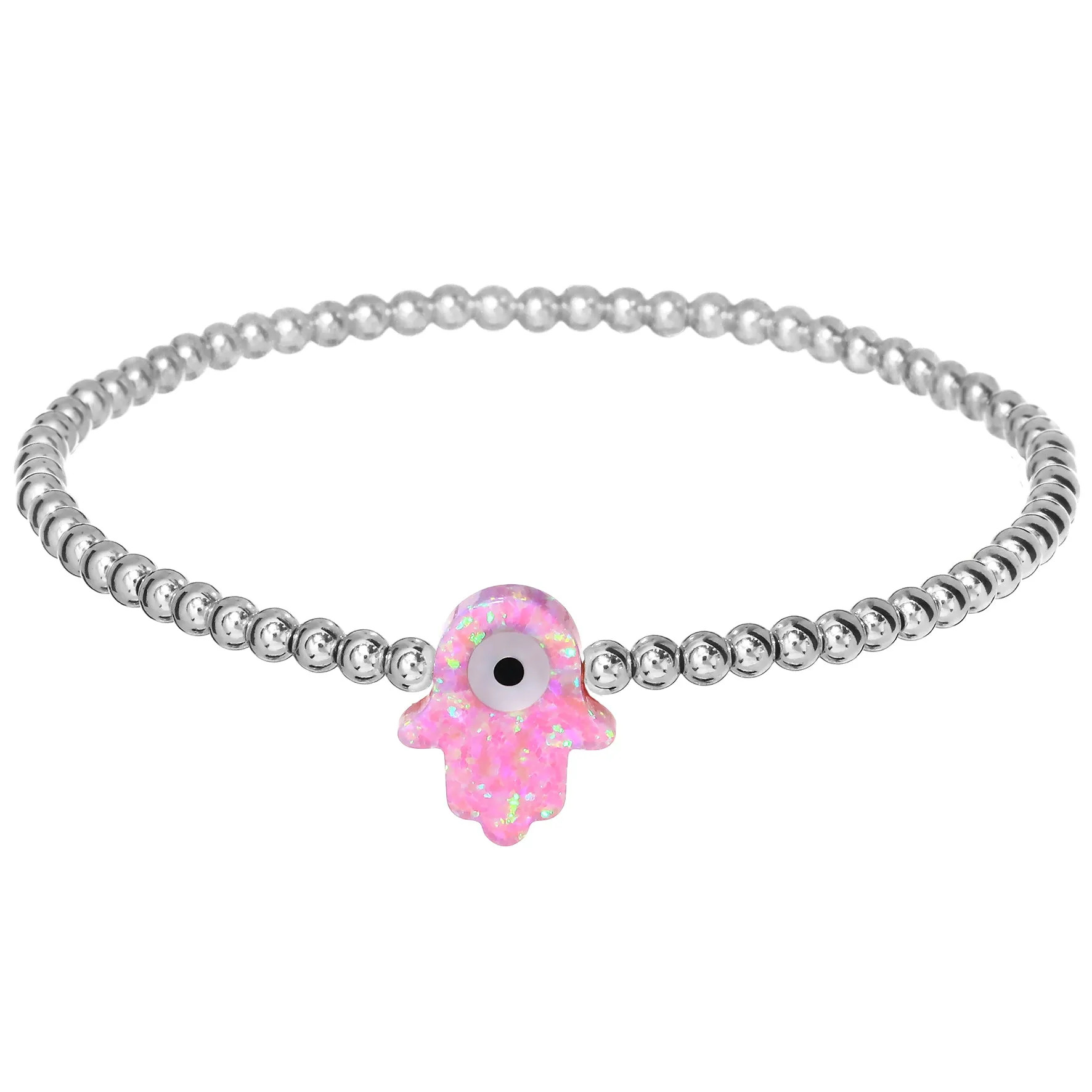 HAMSA | Opal Charm and 14K Gold Filled Beads Bracelet