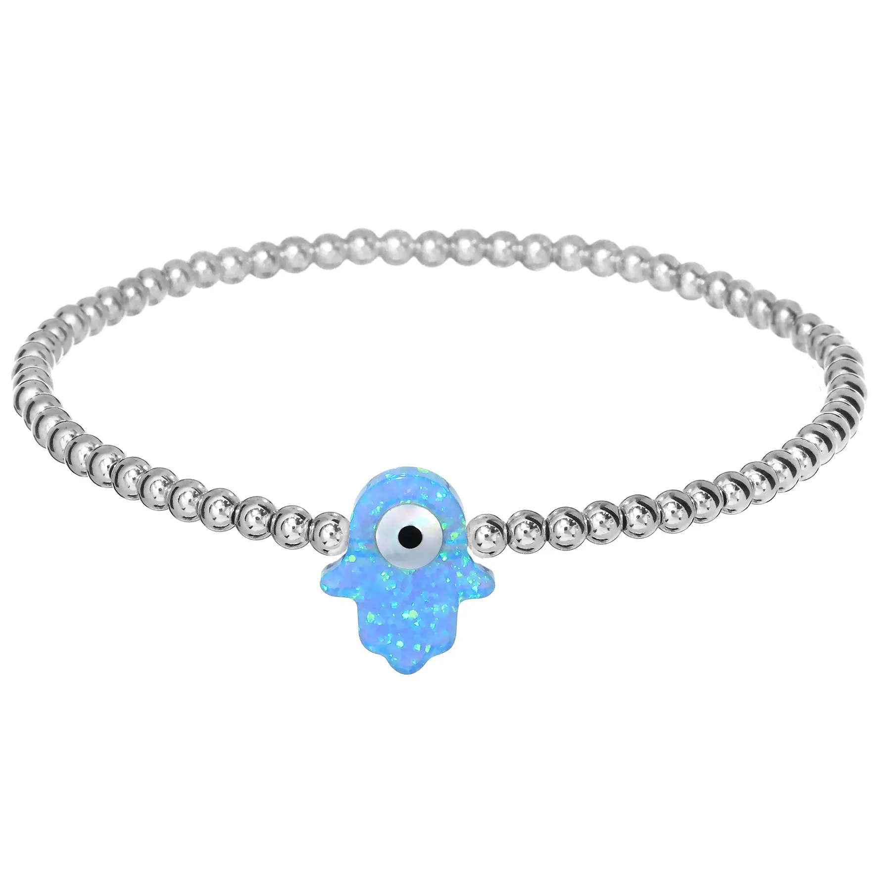HAMSA | Opal Charm and 14K Gold Filled Beads Bracelet