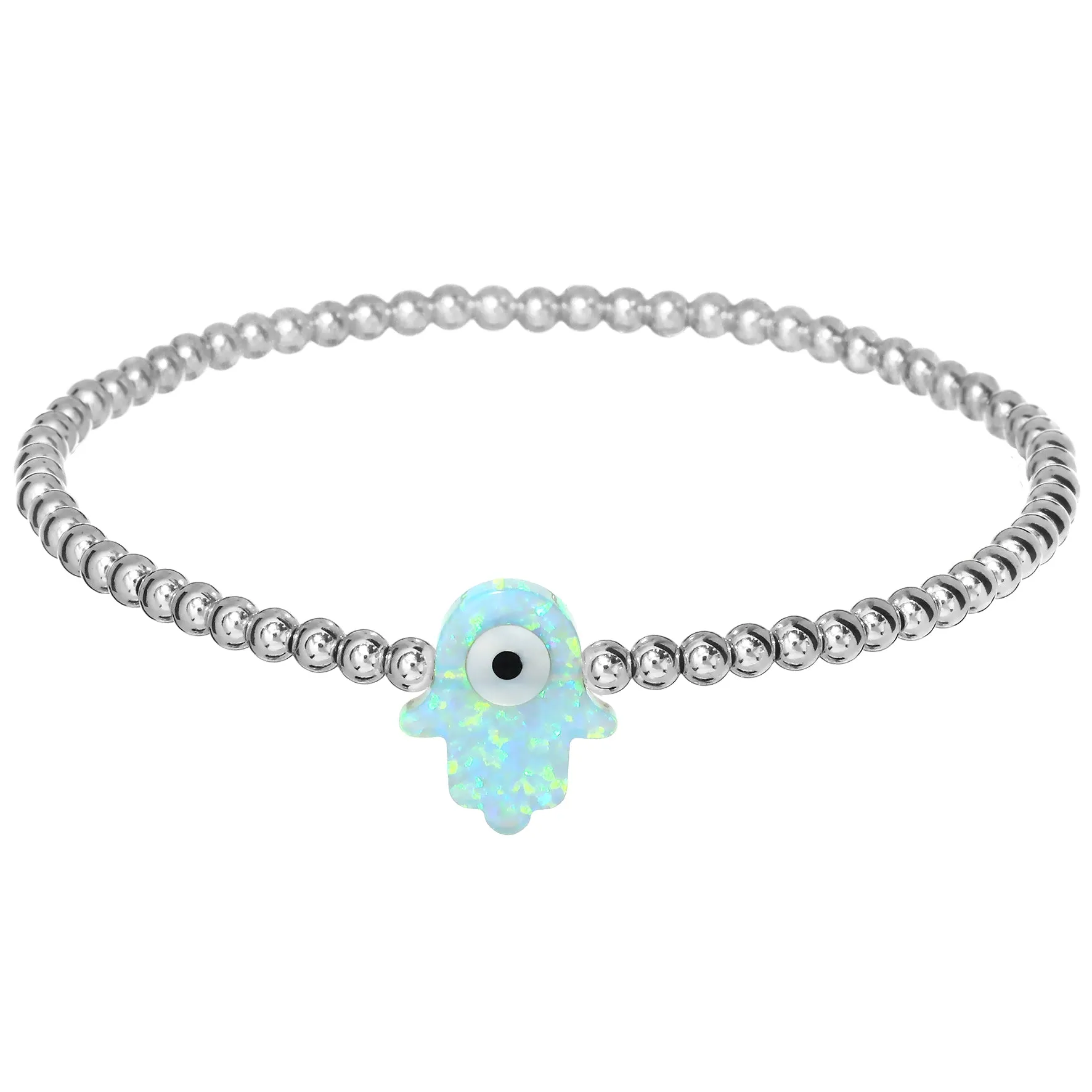 HAMSA | Opal Charm and 14K Gold Filled Beads Bracelet