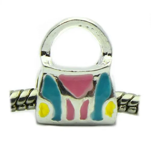 Hand Bag Charm Spacer Beads For Snake Chain Charm Bracelet